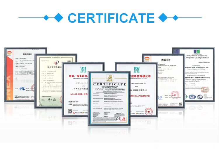 Jiutai Pipe Inspection camera Tools certifications