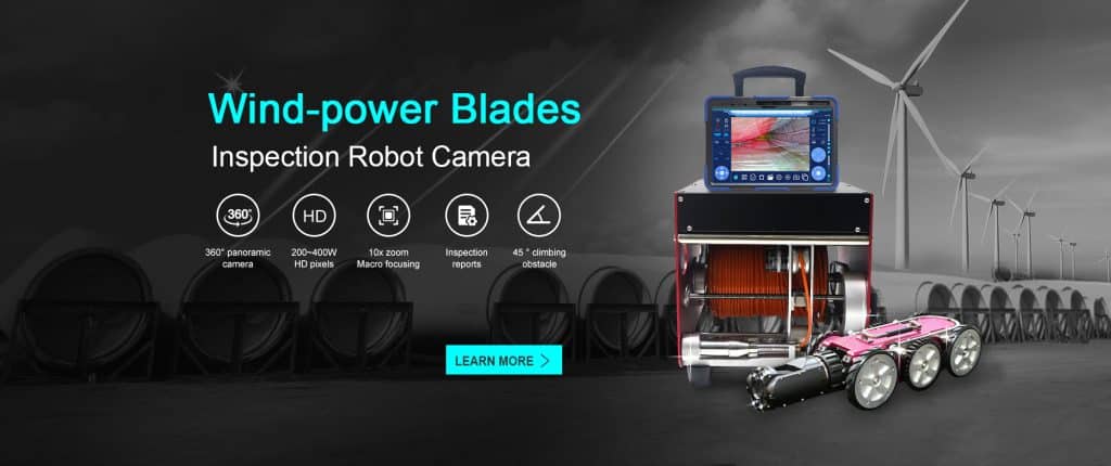 Wind turbine balde inspect robot camera