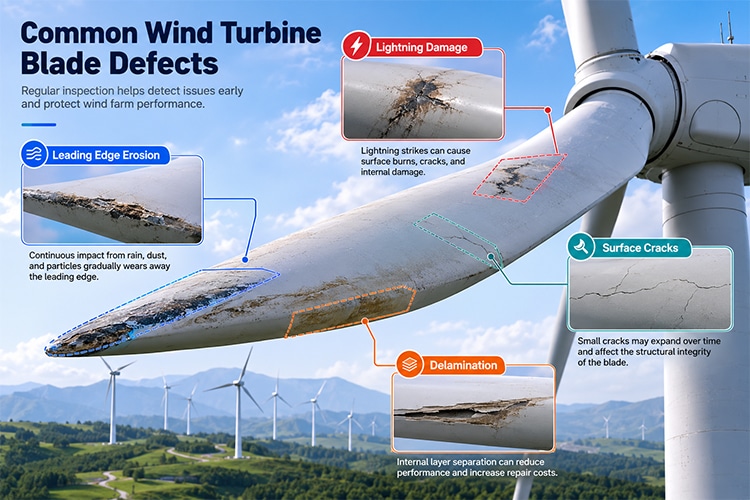wind turbine blade demage inspect